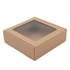 Brown Box with a PVC Window, 6 cm of Height for Jars