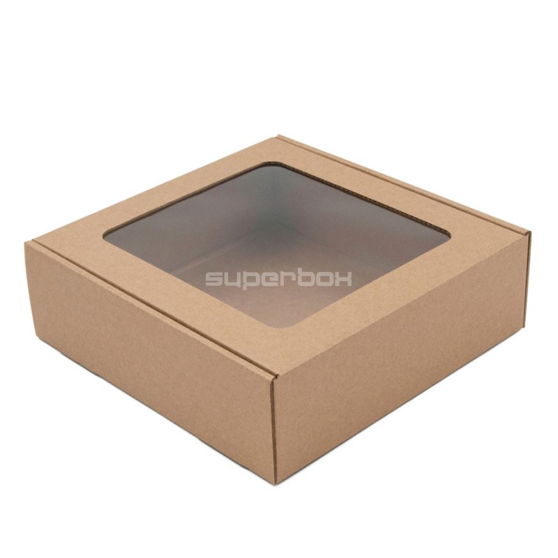 Brown Box with a PVC Window, 6 cm of Height