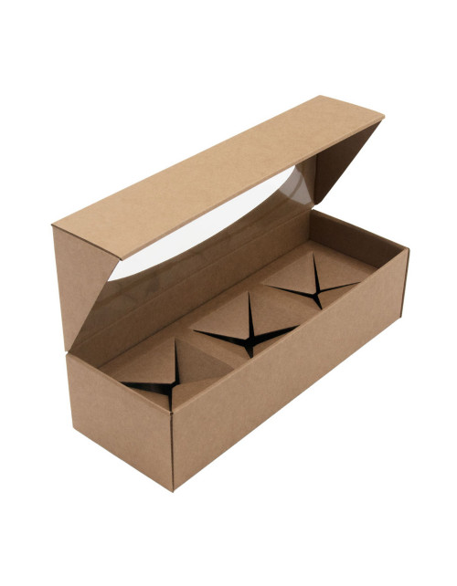 Коробка с овальным окошком для 3 банок