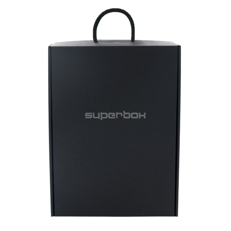 Black Gift Box with Handle, Suitcase Style