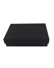Черная новогодняя подарочная коробка с основанием и крышкой