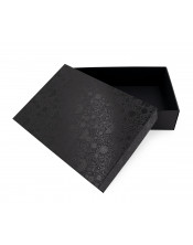 Черная новогодняя подарочная коробка с основанием и крышкой
