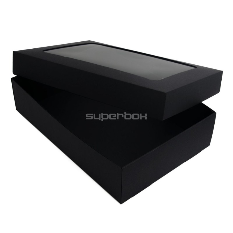 Multipurpose Black Base-Lid Gift Box with Clear Window