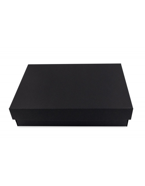Черная подарочная коробка ПРЕМИУМ-класса с основанием и крышкой