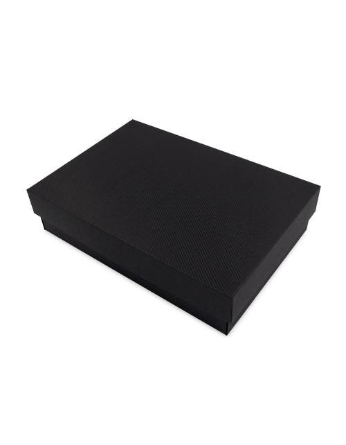 Черная подарочная коробка ПРЕМИУМ-класса с основанием и крышкой