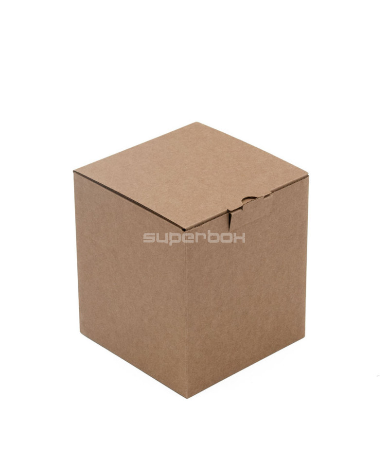 Коричневая кубическая подарочная коробка