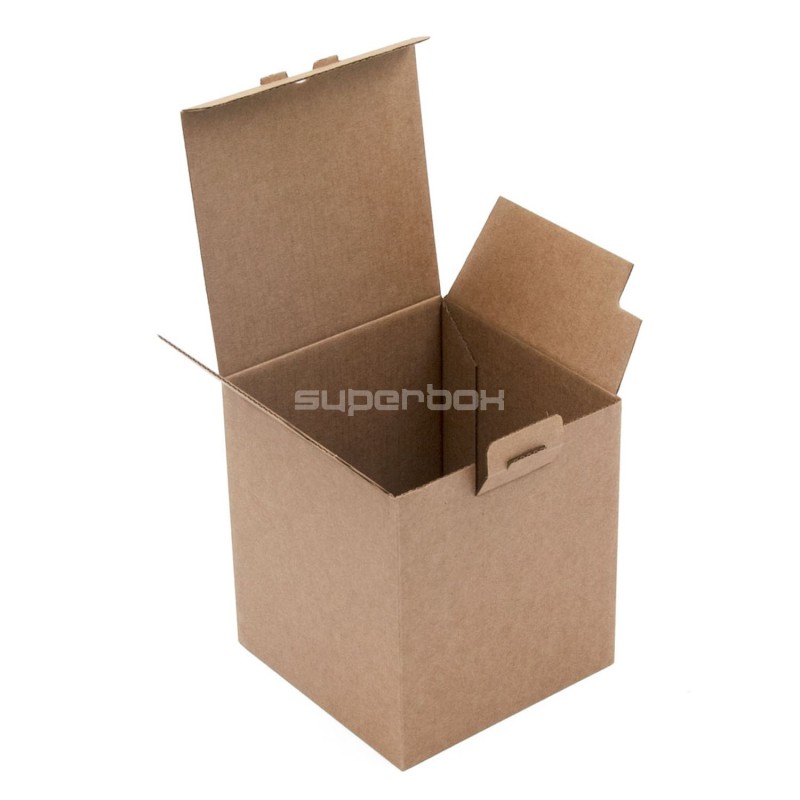 Brown Cube Gift Box with Quick Lock