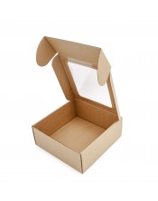 Коробка с окошком из ПВХ для упаковки банок с соусом