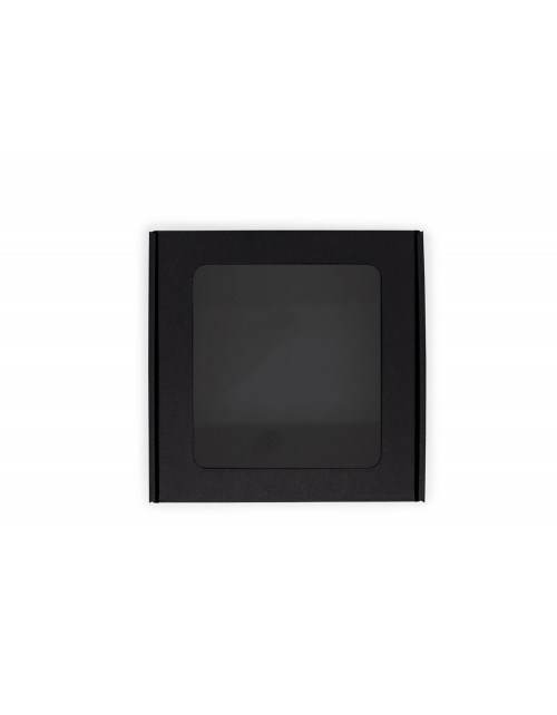 Musta värvi karp PVC aknaga