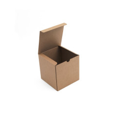 Brown Cube Box of Corrugated Cardboard