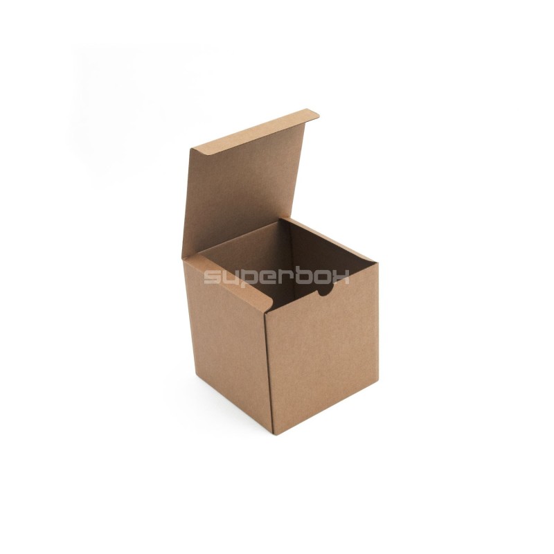 Brown Cube Box of Corrugated Cardboard