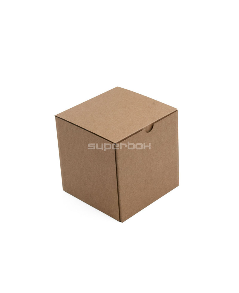 Коричневая коробка-куб