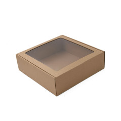 Brown Box with Window, Height of 9 cm