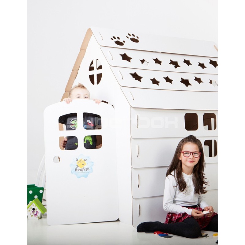 Big Corrugated Board Playhouse for Children STARS