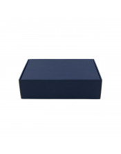 Синяя подарочная коробка размера А4 белого цвета внутри