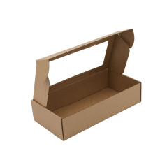 Brown Quick Closing Long Box with Window for Souvenirs