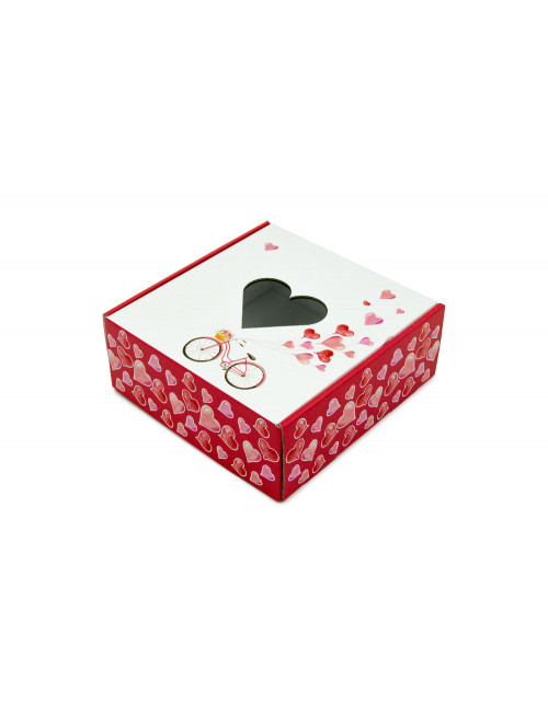 Коробка с окошком из ПВХ в форме сердца