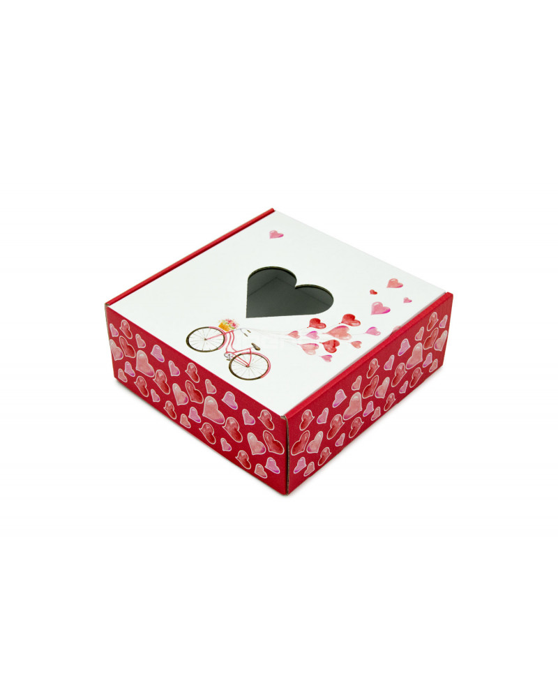 Коробка с окошком из ПВХ в форме сердца
