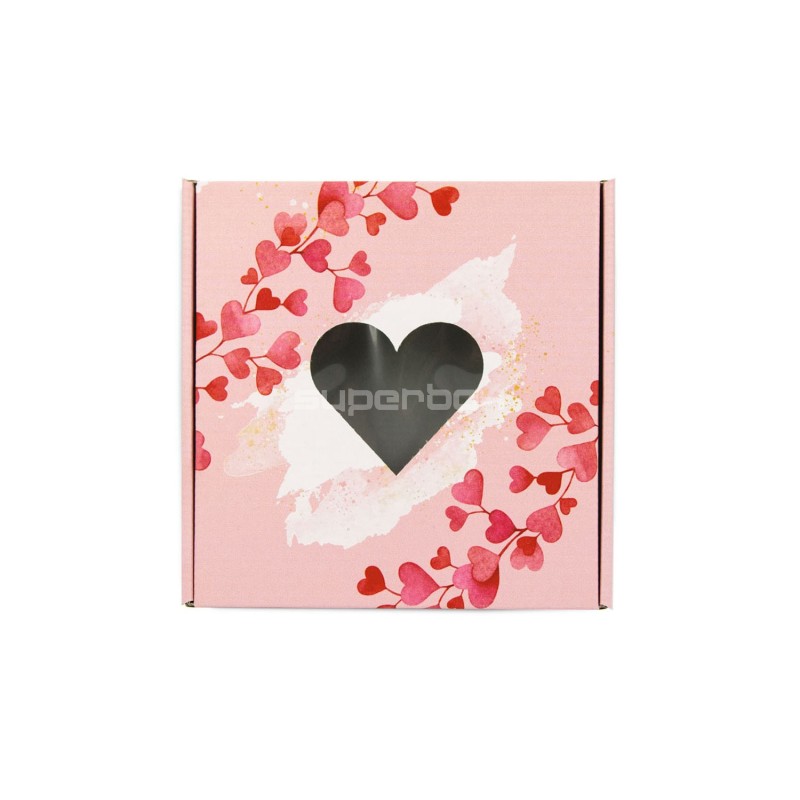 Pink St. Valentine's Day Box with Clear Heart Window