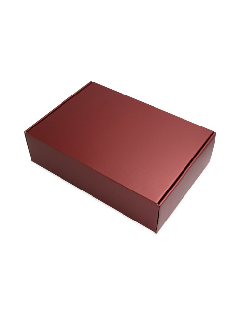 Подарочная коробка красный металлик А4