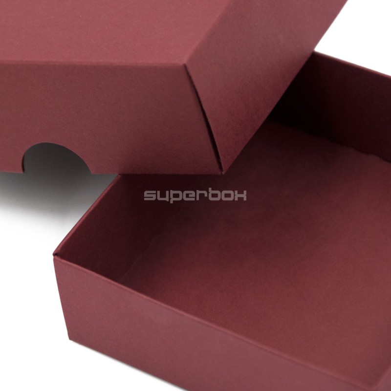 Burgundy 2-PC Small Square Gift Box from Cardboard