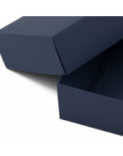 Темно-синяя подарочная коробочка из картона с крышкой