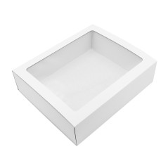 White Large Fancy Sleeve Gift Box from Corrugated Board with Window