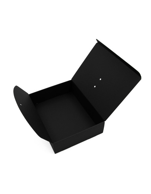 Musta värvi paelaga kinnitatav karp