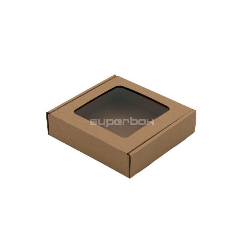 Brown Square Box Depth of 3 cm with Clear Window