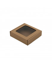 Коричневая квадратная коробка глубиной 3 см