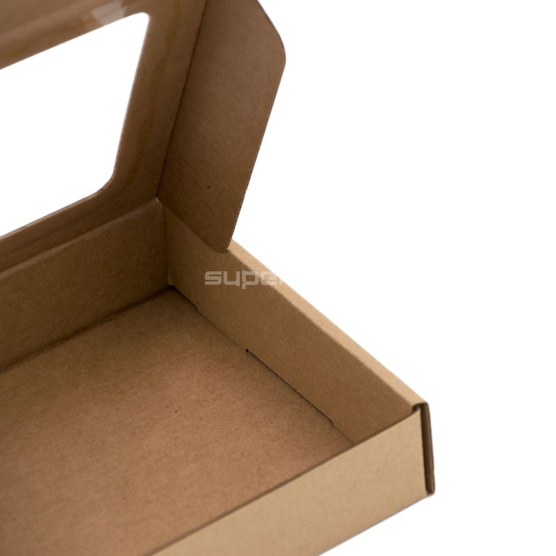 Brown Square Box Depth of 3 cm with Clear Window