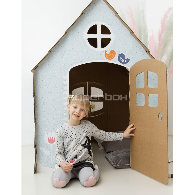 Cardboard Large Pastel Playhouse for Children RABBITS