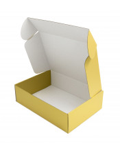 Коробка цвета золотой металлик размера А4 белого цвета внутри