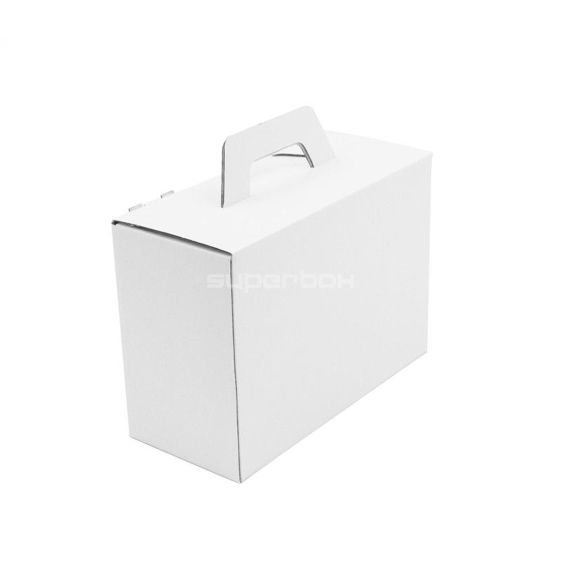 White Small Suitcase Type Gift Box with Handle