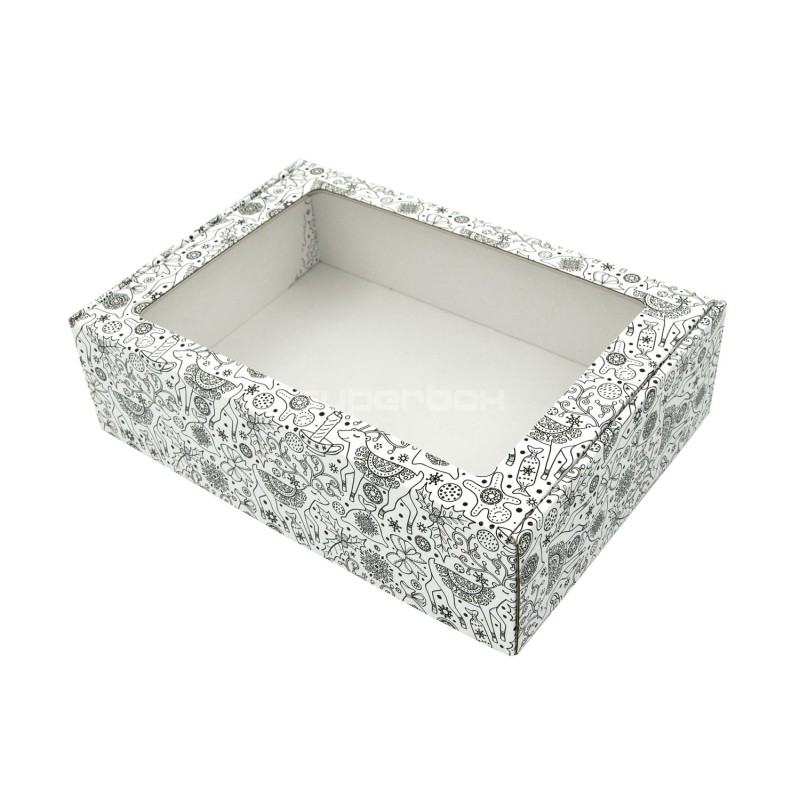 White Christmas Box with Black Print