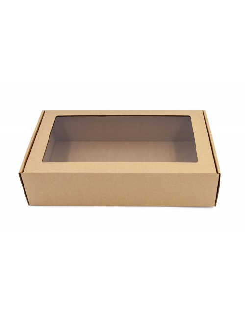 Удлиненная коричневая подарочная коробка