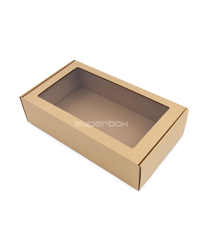 Удлиненная коричневая подарочная коробка