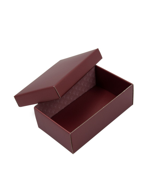 Металлизированная красная маленькая подарочная коробка с крышкой