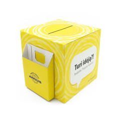 Corrugated Ballot Box with Pocket, 30 cm Height