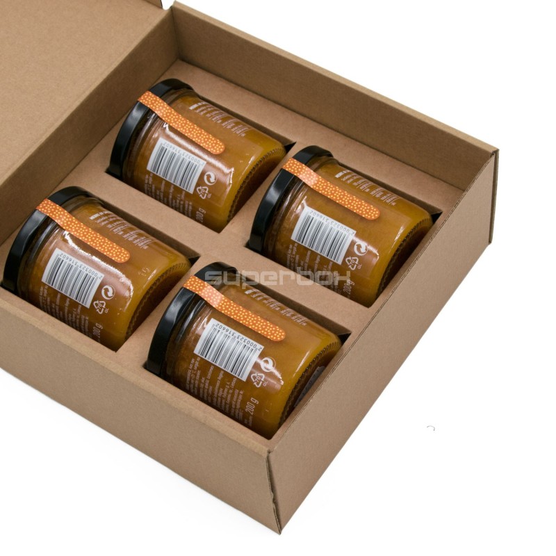 Brown Sauce Jars Box with a PVC Window WHITE BERRIES