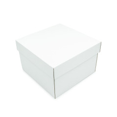 White Square Medium Size Gift Box Folded