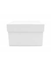 White Square Medium Size Gift Box Folded