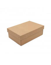 Коричневая глубокая коробка из картона с крышкой, высотой 10 см
