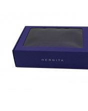 Синяя подарочная коробка формата A4 Premium с окошком
