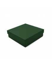 Большая квадратная подарочная коробка зеленого цвета высотой 10 см