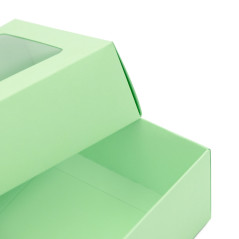 Light Green Two Piece Cardboard Gift Box with Window