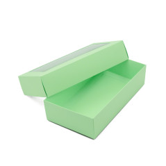 Light Green Two Piece Cardboard Gift Box with Window