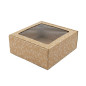 Brown Large Square Gift Box with Clear Window WHITE BERRIES