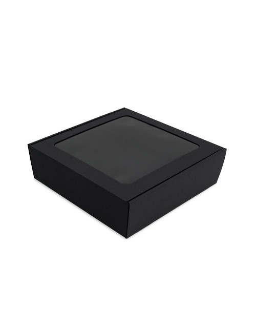 Musta neljakandiline karp aknaga, 9 cm kõrge