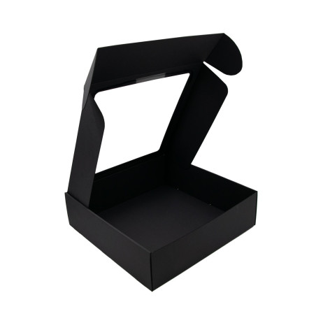 Large Black Square Quick Closing Box with Window